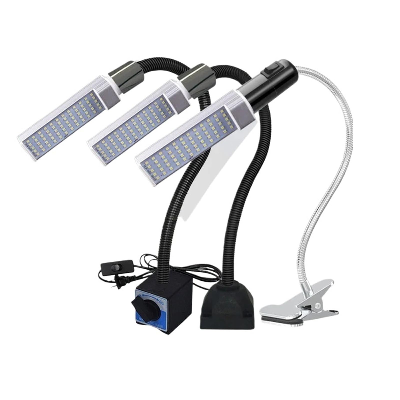 Tokarka, światło robocze LED, narzędzie robocze, oświetlenie CNC, oświetlenie warsztatowe, lampa kukurydza do wyposażenia przemysłowego, 110-220 V (stała podstawa 10 W, US)