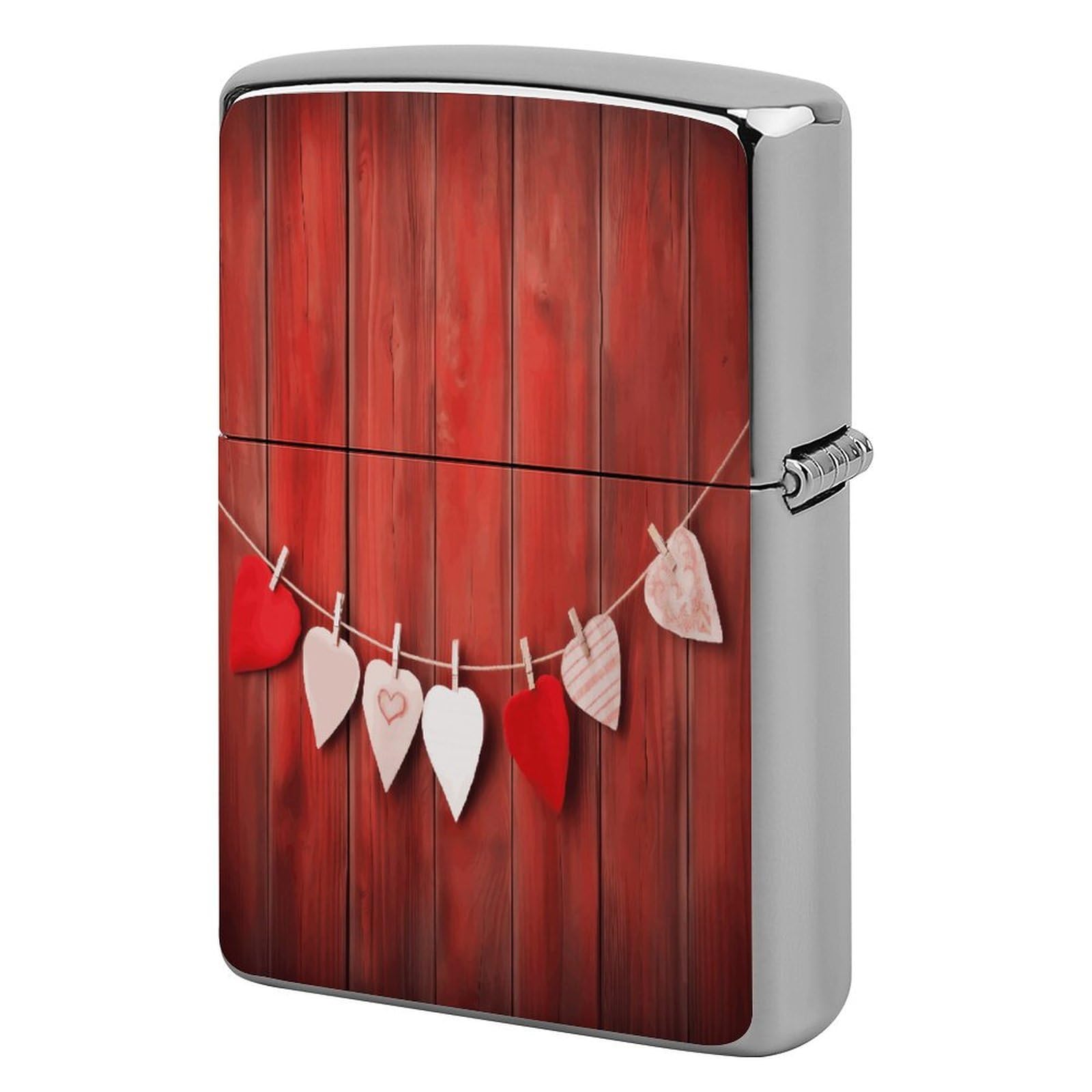 Btcowzrv Style Heart Shape On Wall Metal Lighter Case Sleeve Cover Holder
