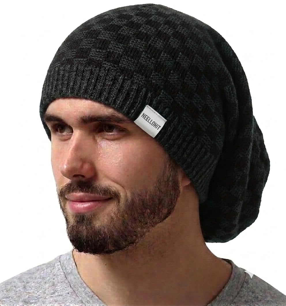 Men's Fleece Winter Cap | Warm Woolen Beanie Hat | Soft Furry Knit Skull Cap | Thermal Winter Hat for Cold Weather-picture-28