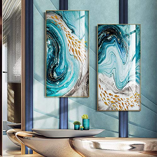 Impression toile poisson or de qualité supérieure pour une décoration style art déco