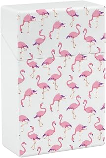 Funny Pink Flamingos Cigarette Case Smoking Box Pocket Holder Lightweight Match Coin Pouch for Men Women