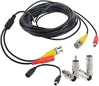Vista 1 de Flashmen Cable de alimentación de video BNC de 25 pies para cámara de seguridad para CCTV DVR sistema de vigilancia un cable con 2 conectores BNC a