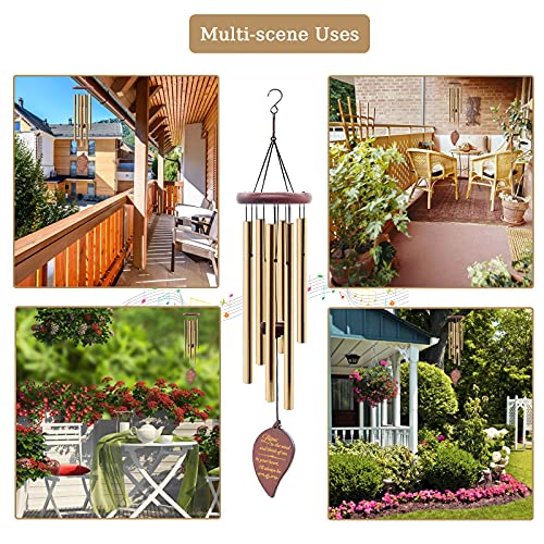 Image of Soopau Wind Chimes for Outside, 30 inch Wooden Sympathy Wind Chimes Memorial Wind Chime for Loss of Loved One Mother Father, Sympathy Gift Home Decor Outdoor Garden Patio