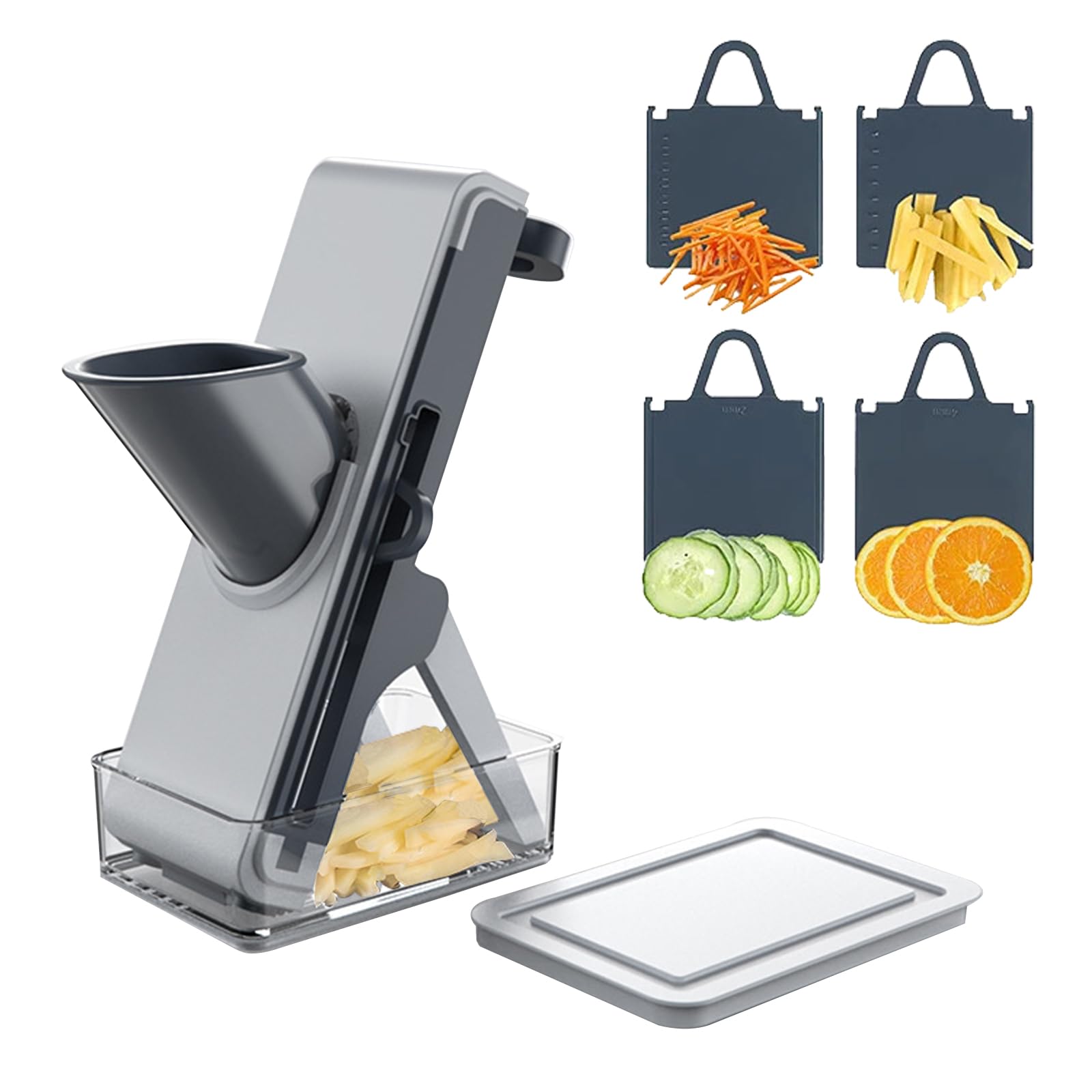 TENTA KITCHENMandoline Vegetable Slicer, with 4 Cutting Modes to Slice, Dice, Chop, Julienne, Multifunctional Kitchen Gadgets Vegetable Cutter Food Slicer Veg Chopper Potato Chipper with Container