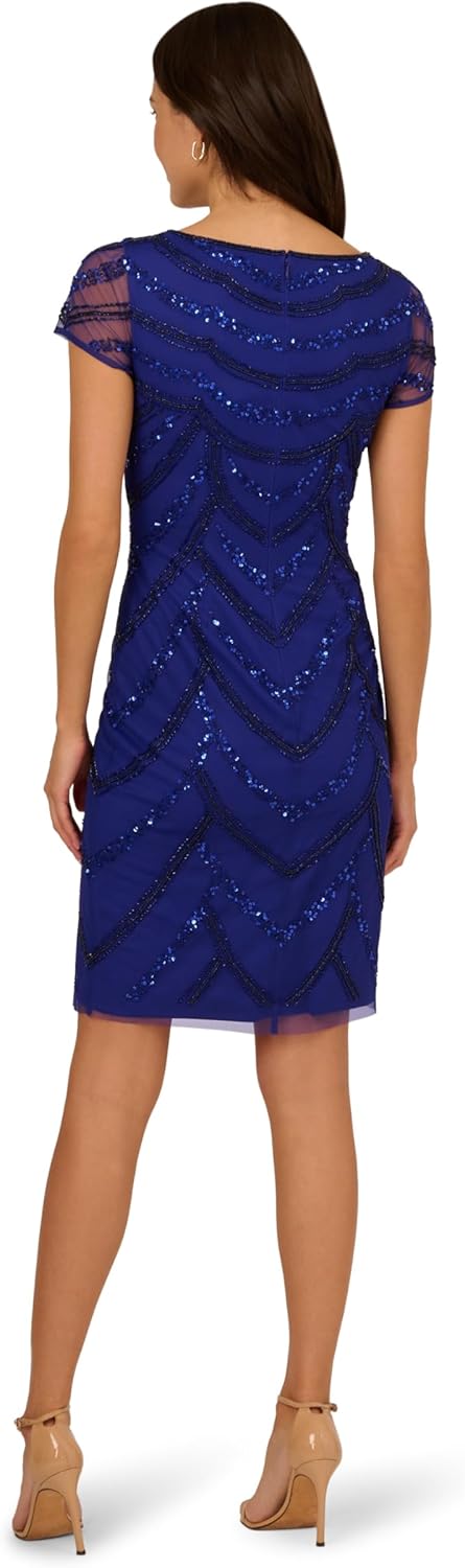 Adrianna Papell Womens Beaded Cocktail Dress - Image 2