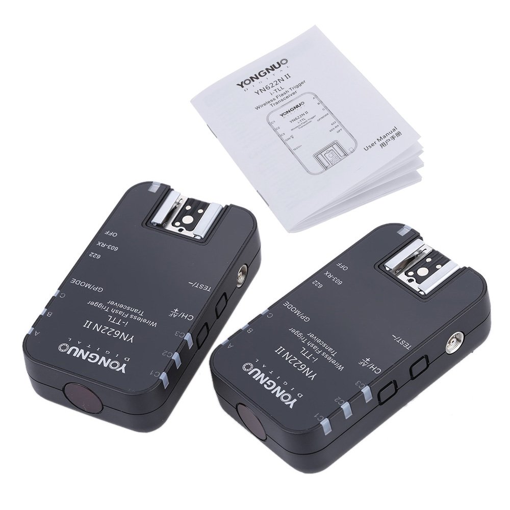 YONGNUO kabelloser i-TTL-Blitzauslöser, YN622N II, 2,4 G, Empfänger-Sender-Kombination für Nikon D70-, D80-, D90-, D200-, D300-, D600-, D700-, D800-, D3000-, D5000-, D7000-Serie