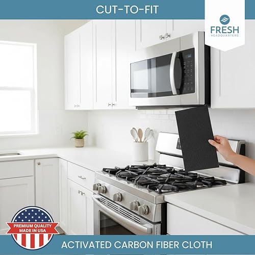 Miniatura 23 de Paquete de 2 filtros para campana de microondas de carbón activado – Filtros precortados de 10 x 7.21 pulgadas para campana de microondas – CTF