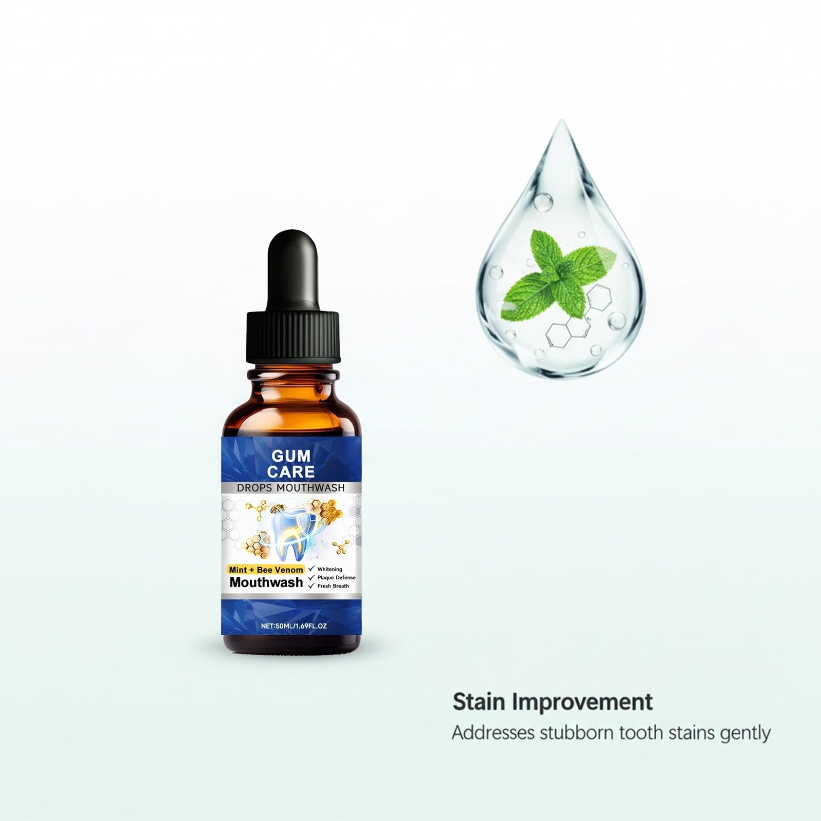 Gocce di cura orale con veleno d'api, igiene dentale quotidiana | Collutorio concentrato con veleno d'api. Protegge i denti, calma le gengive e garantisce una freschezza orale duratura.