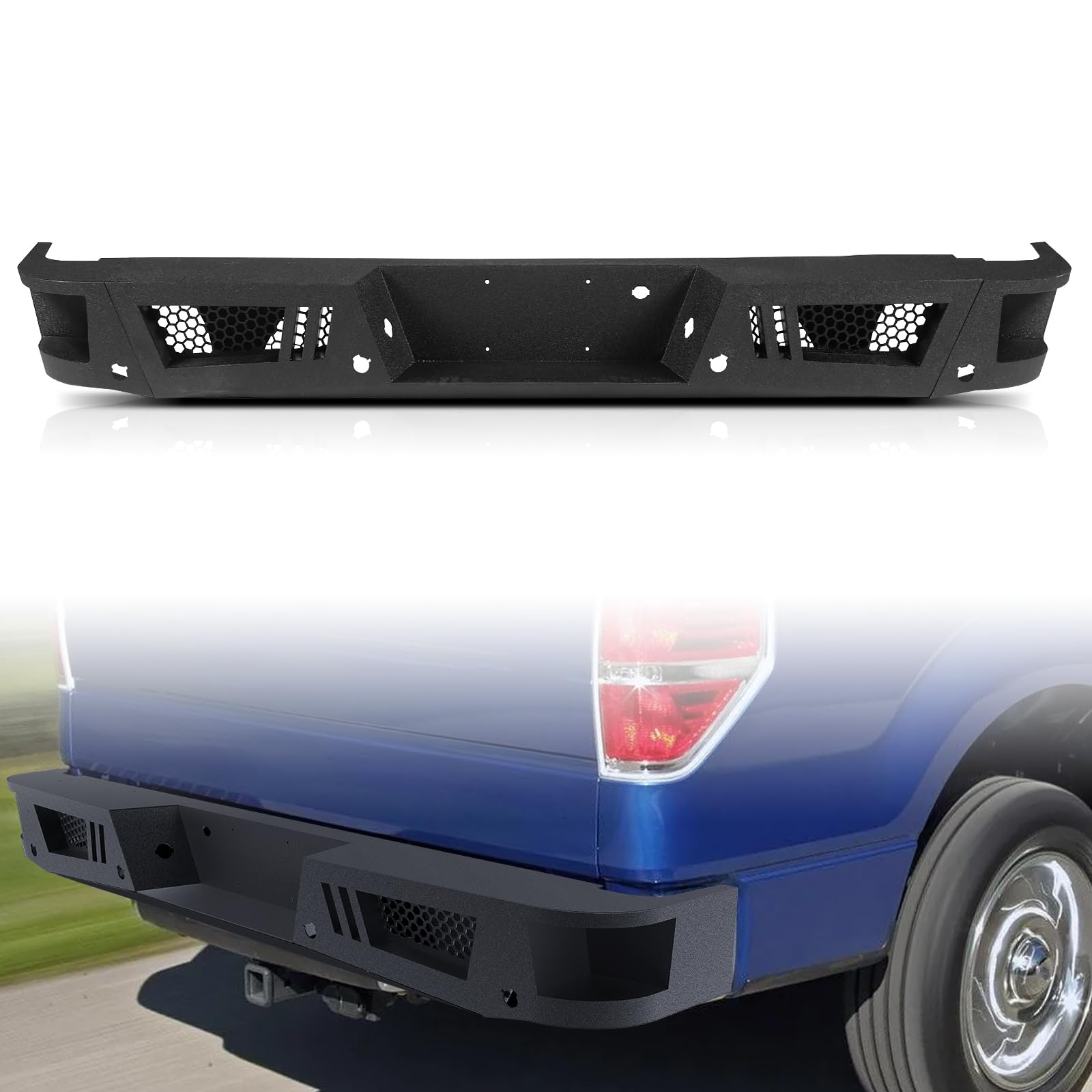 Peforway Off Road Rear Bumper for Ford F150 2009-2014