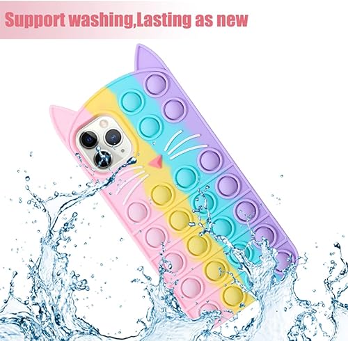 Miniatura 18 de Funda antiestrés para iPhone 11, diseño de dibujos animados 3D, diseño de dibujos animados graciosos kawaii, diseño de silicona suave para niñas