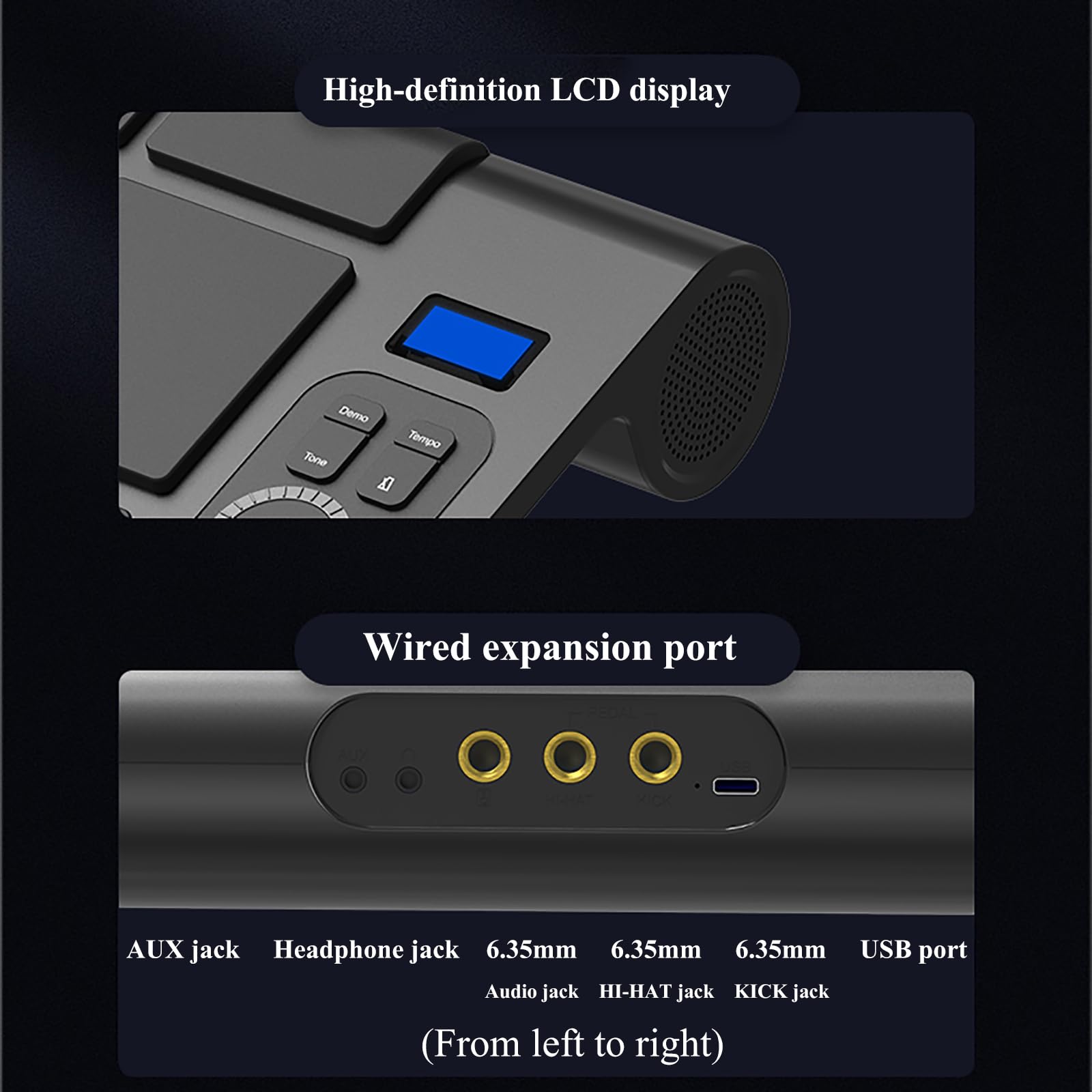 Cyfrowy Pad Perkusyjny Do Ćwiczeń, Elektroniczny Zestaw Perkusyjny Bluetooth Z Pedałem, Inteligentny Czujnik Prędkości Olśnienia, Tryb Edycji MIDI, Wiele Trybów Zasilania