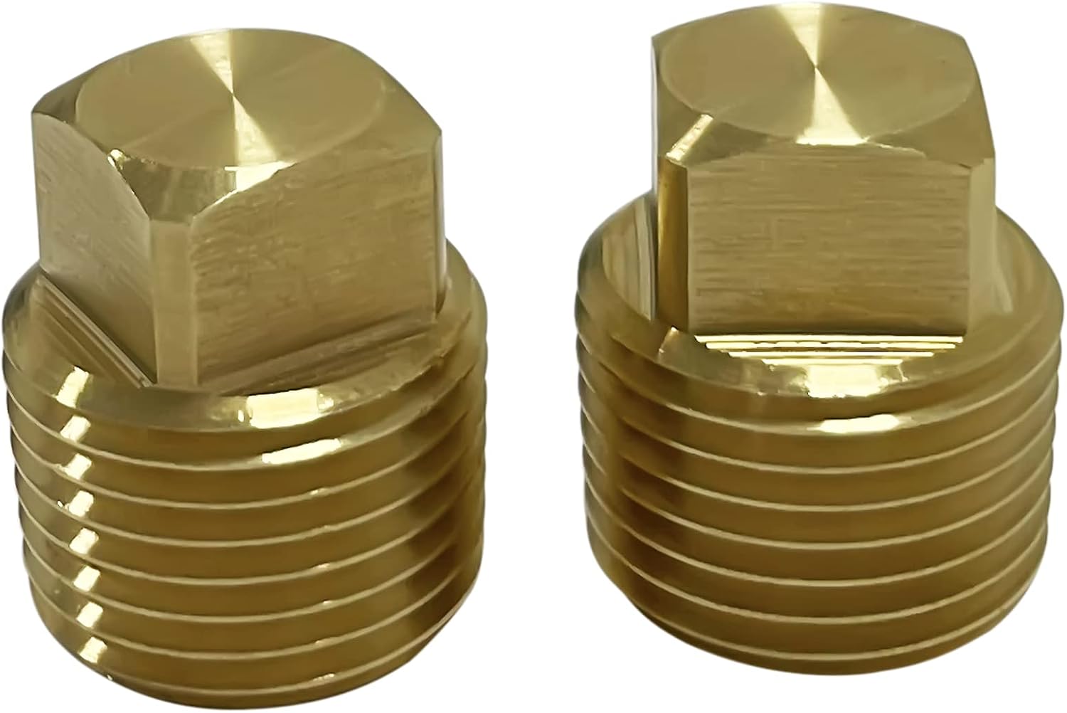 Boat Drain Plugs 1/2" NPT Solid Brass Drain Plugs commonly Used in Boat Hulls 2 Pack Solid Brass Boat Hull Spare Garboard Drain Plug