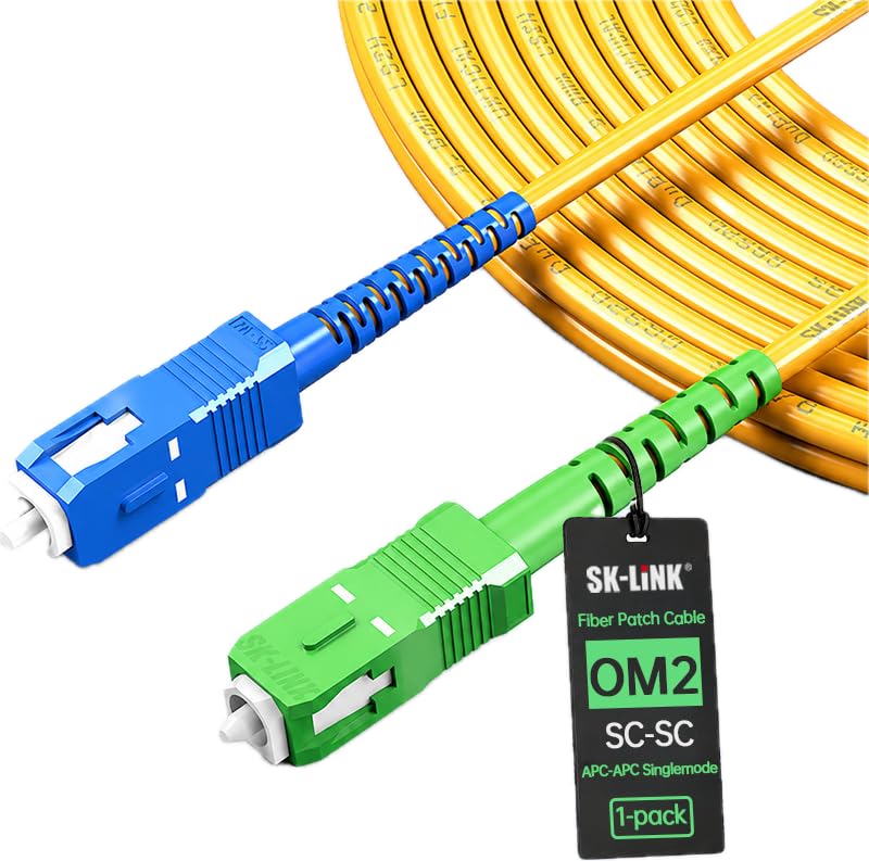 OS2 SC to SC APC Single Mode Fiber Optical Cable 2m/7ft