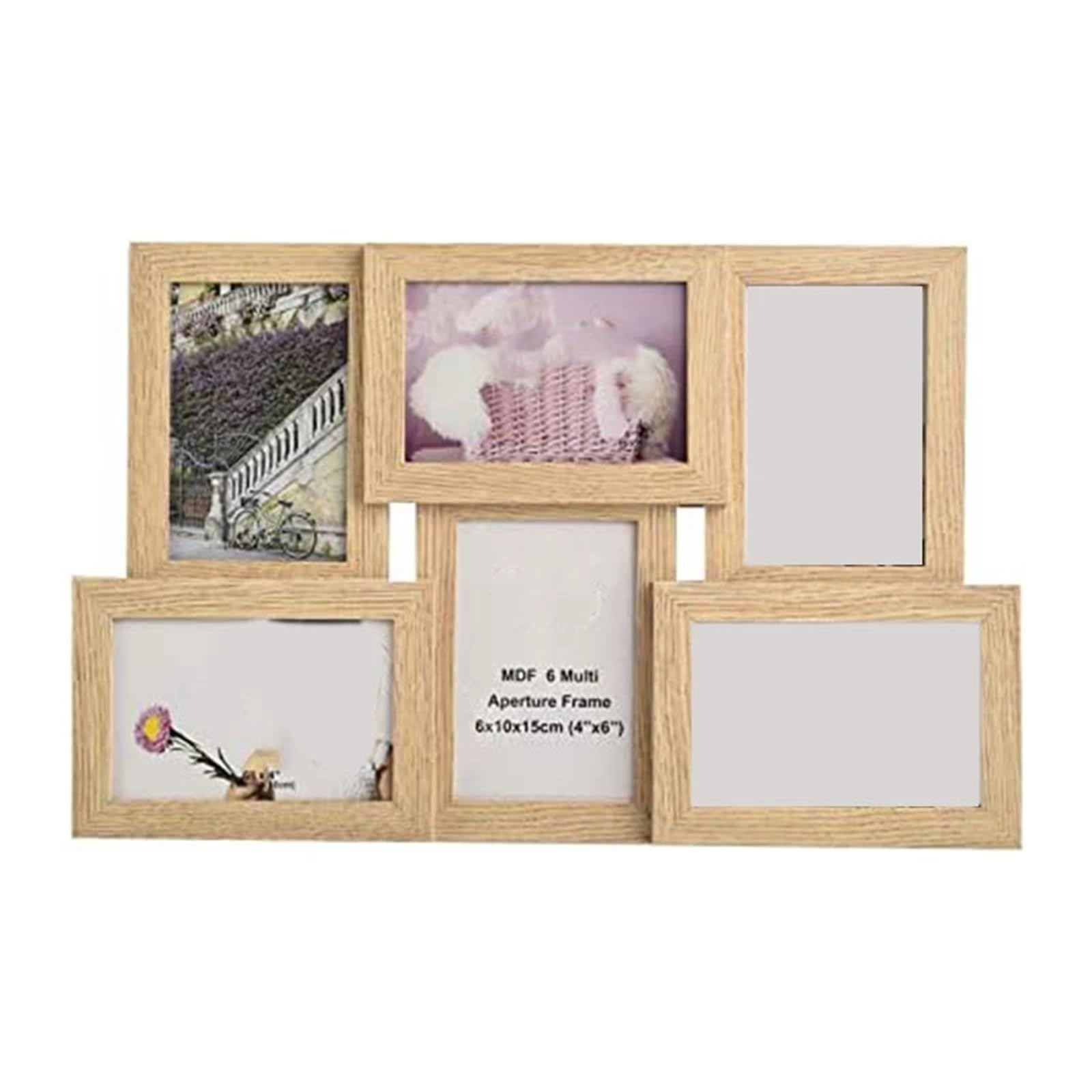 DAJGRHE Photo Frame Collage Multiple Picture Frames for 6 Photos in 4 x Inches Wooden