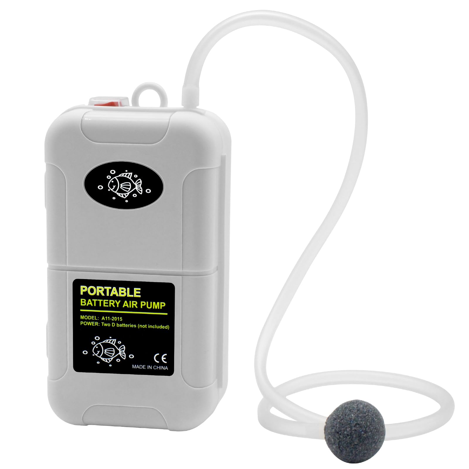 MAKERELE Mini Aquarium Portable Battery Air Pump for 6 Gallon Fish Tanks Aerator Pump with Bracket Airline Tubing Air Stone Control Vale and Check Valve Accessories