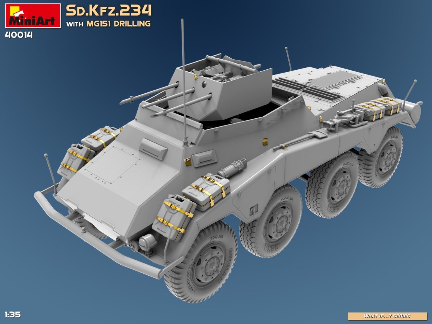 Miniart 40014 1:35 DT. SD.Kfz.234 m. MG151 Perforación - reproducción Fiel, modelismo, Kit de plástico, Manualidades, Hobby, Pegar, modelismo, ensamblar