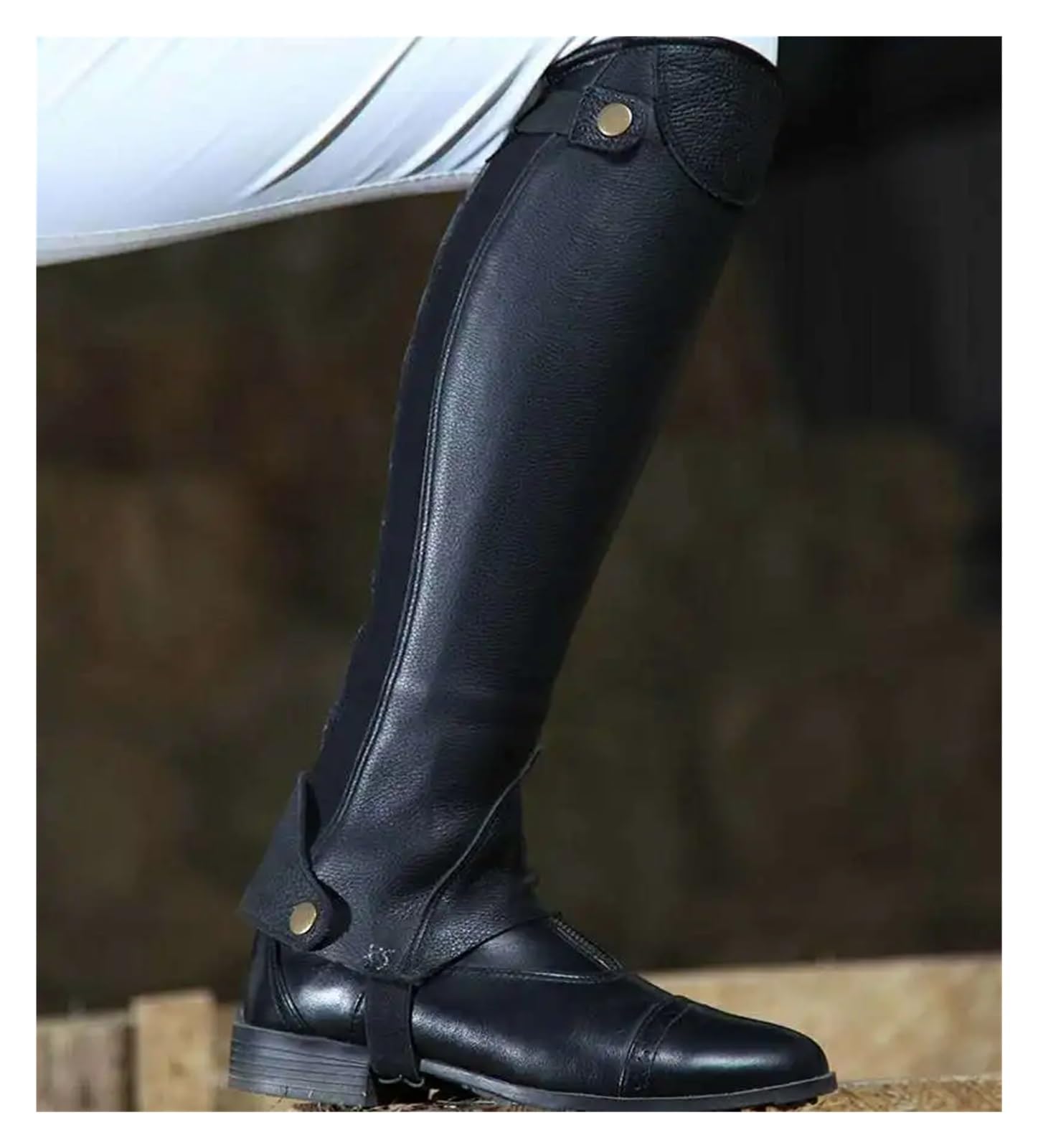 Media CañA EquitacióN Polainas for montar a caballo, de cuero suave, protector corporal, equipo ecuestre, for hombres y mujeres, silla, cabestro Equitacio