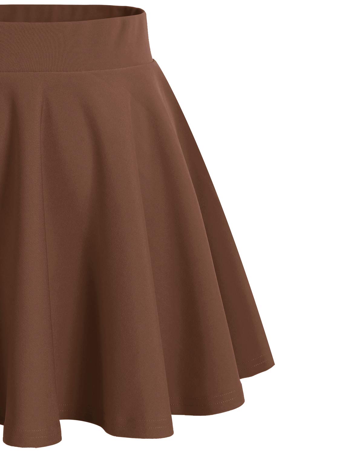 DRESSTELLS Women's Skater Skirt - A-Line Pleated Mini Skirt, Elastic Waist, Stretchy & Flared