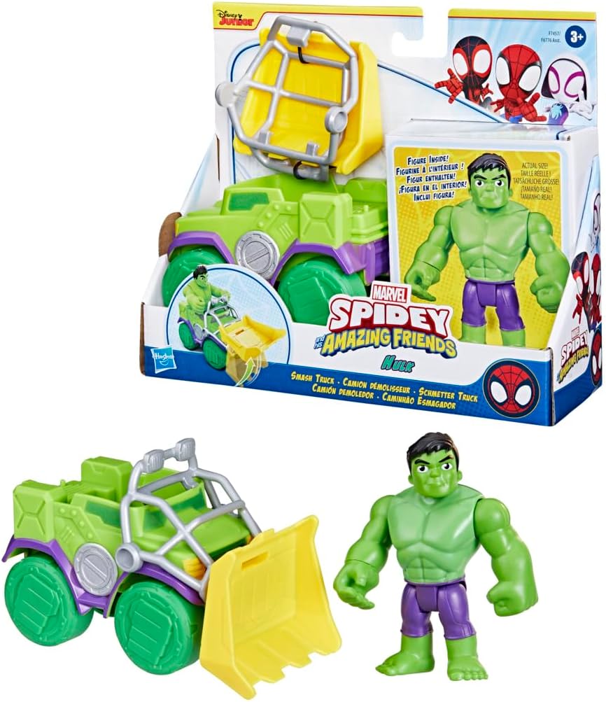 Spidey and his Amazing Friends Marvel Hulk Schmetter Truck Action Figure with Vehicle and Accessories Preschool Toy