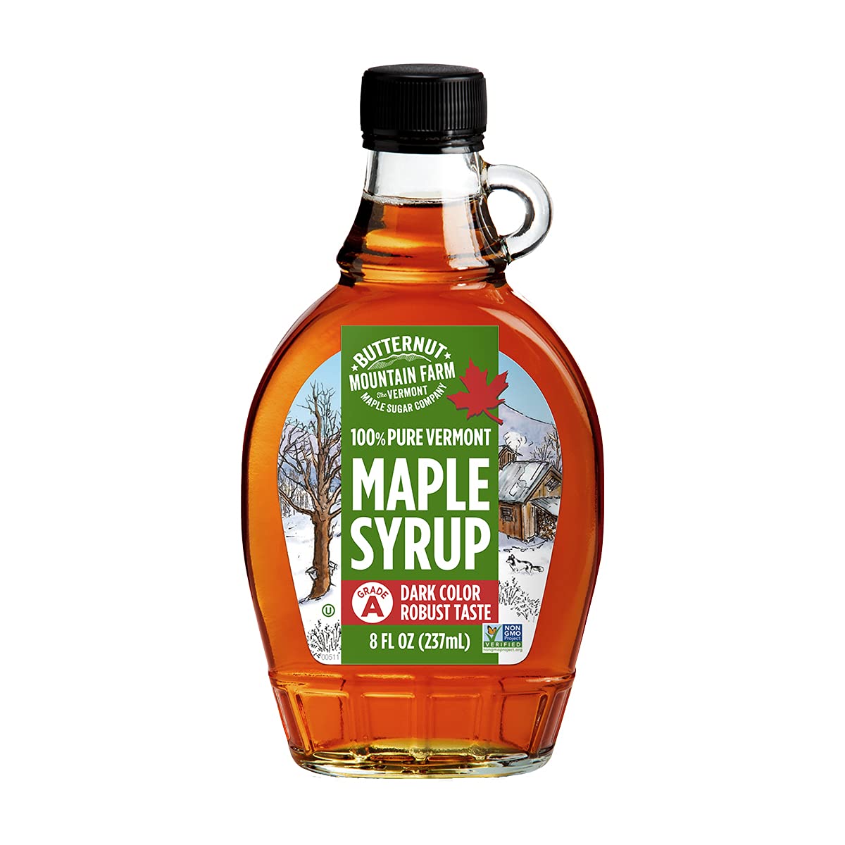 Butternut Mountain Farm 100% Maple Syrup Grade A (Dark Robust) from Vermont, 237mL