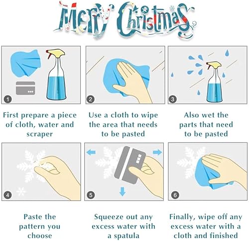 Miniatura 6 de 130 calcomanías decorativas de Navidad para ventana, copo de nieve navideño, Papá Noel, renos