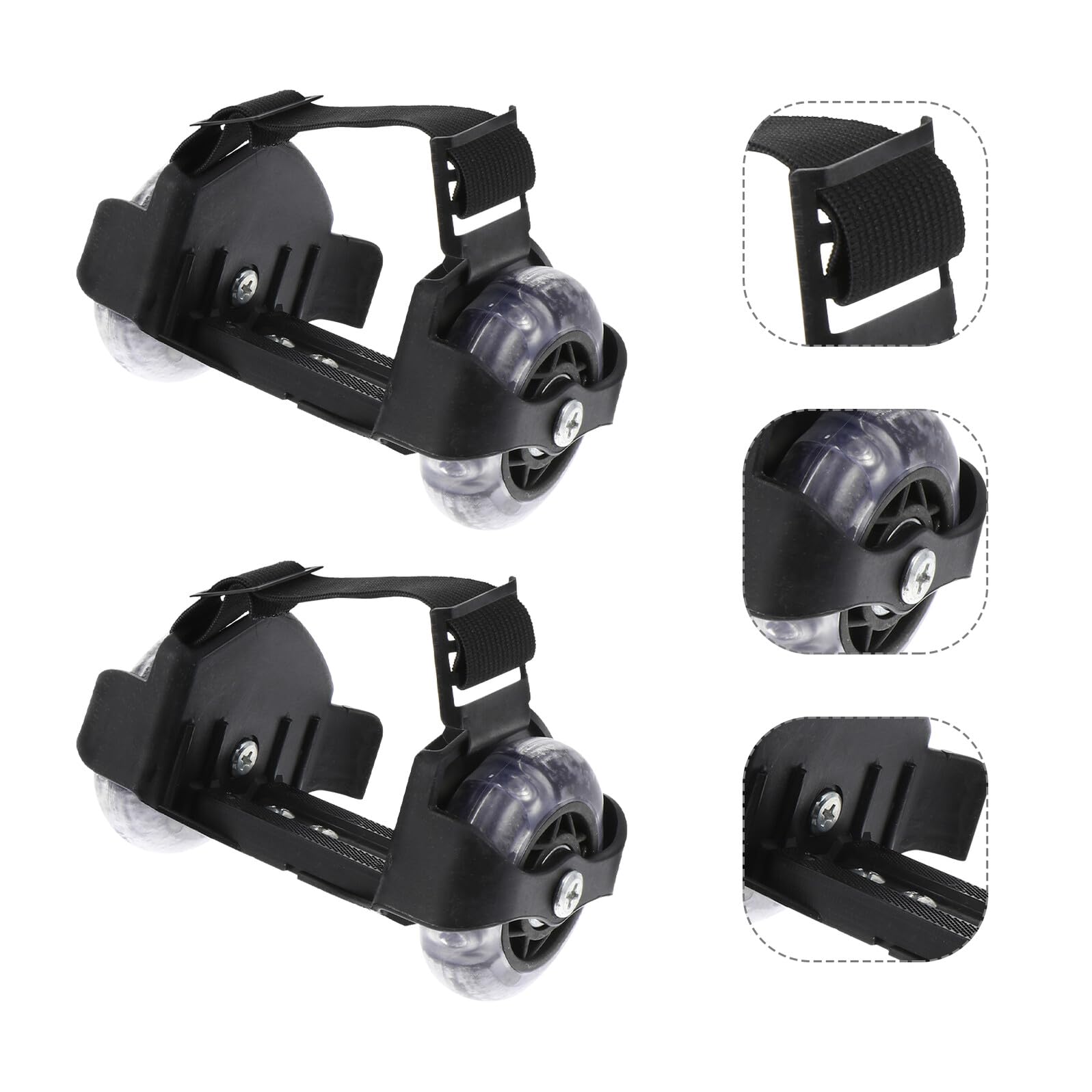 Scarpe Pattini a Rotelle Ruote, Luci Automatiche, Pvc Nero | Versione Telescopica Regolabile, Resistente All'usura, Portata 50kg, per Bambini e Ragazzi
