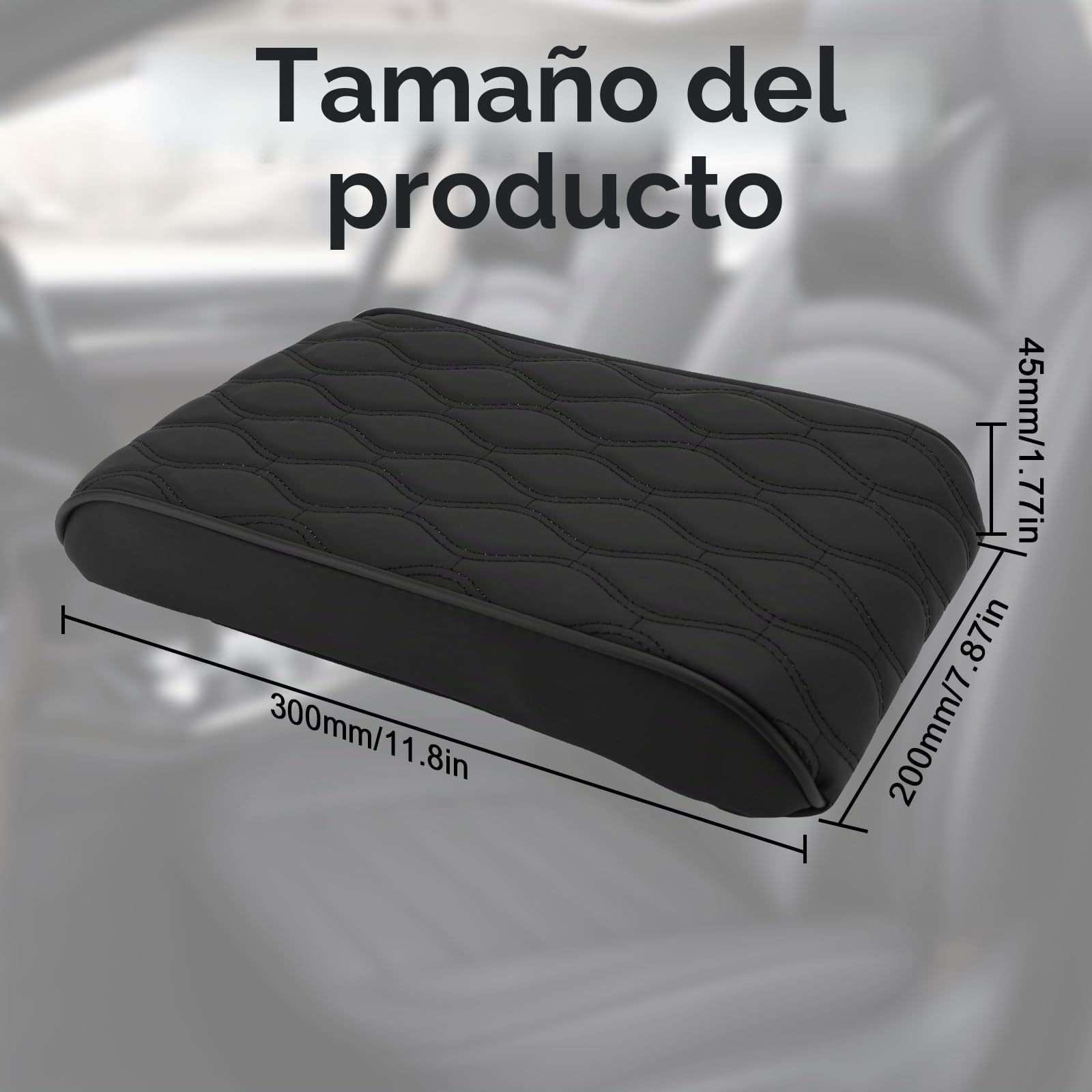LPZMPZ Reposabrazos de coche Memory Cotton Car Armrest Box Pad, consola central de coche, cojín para reposabrazos de coche, de piel, para coches compactos y algunos sedanes de clase A (negro)