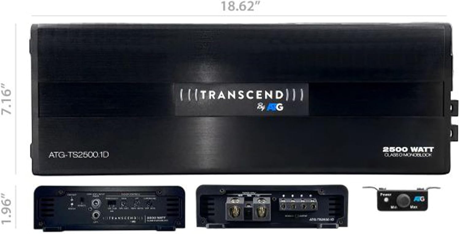 ATG Audio Transcend Series 2500w Class-D Mono Subwoofer Amplifier - ATG-TS2500.1D