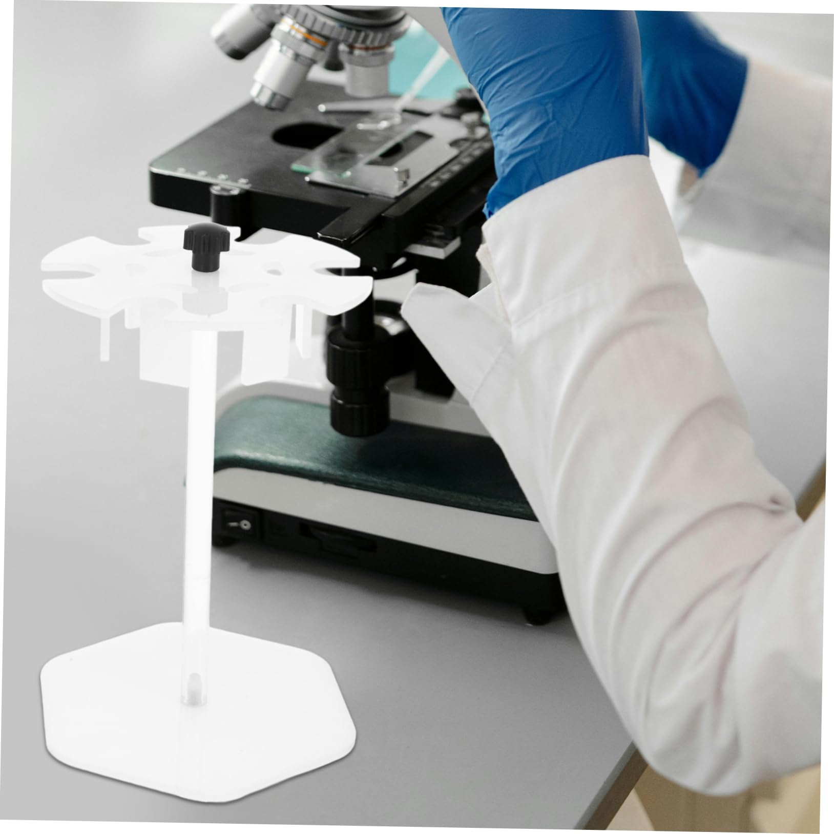 Ciieeo Supporto Per Pipette Da Laboratorio in Acrilico Postazione Di Lavoro Portatile Robusto Porta Pipette Base Rotonda e Fessure Per Ampia Capacità Di Stoccaggio