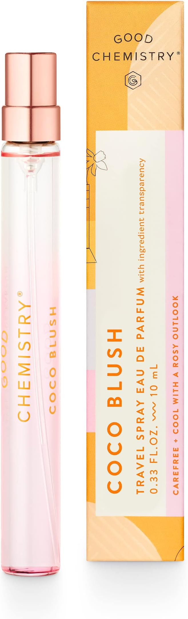 Good Chemistry Coco Blush Travel Spray 0.33 fl oz - Long-Lasting On-the-Go Perfume with Coconut Water, Pineapple, & Driftwood - Carefree, Clean & Vegan
