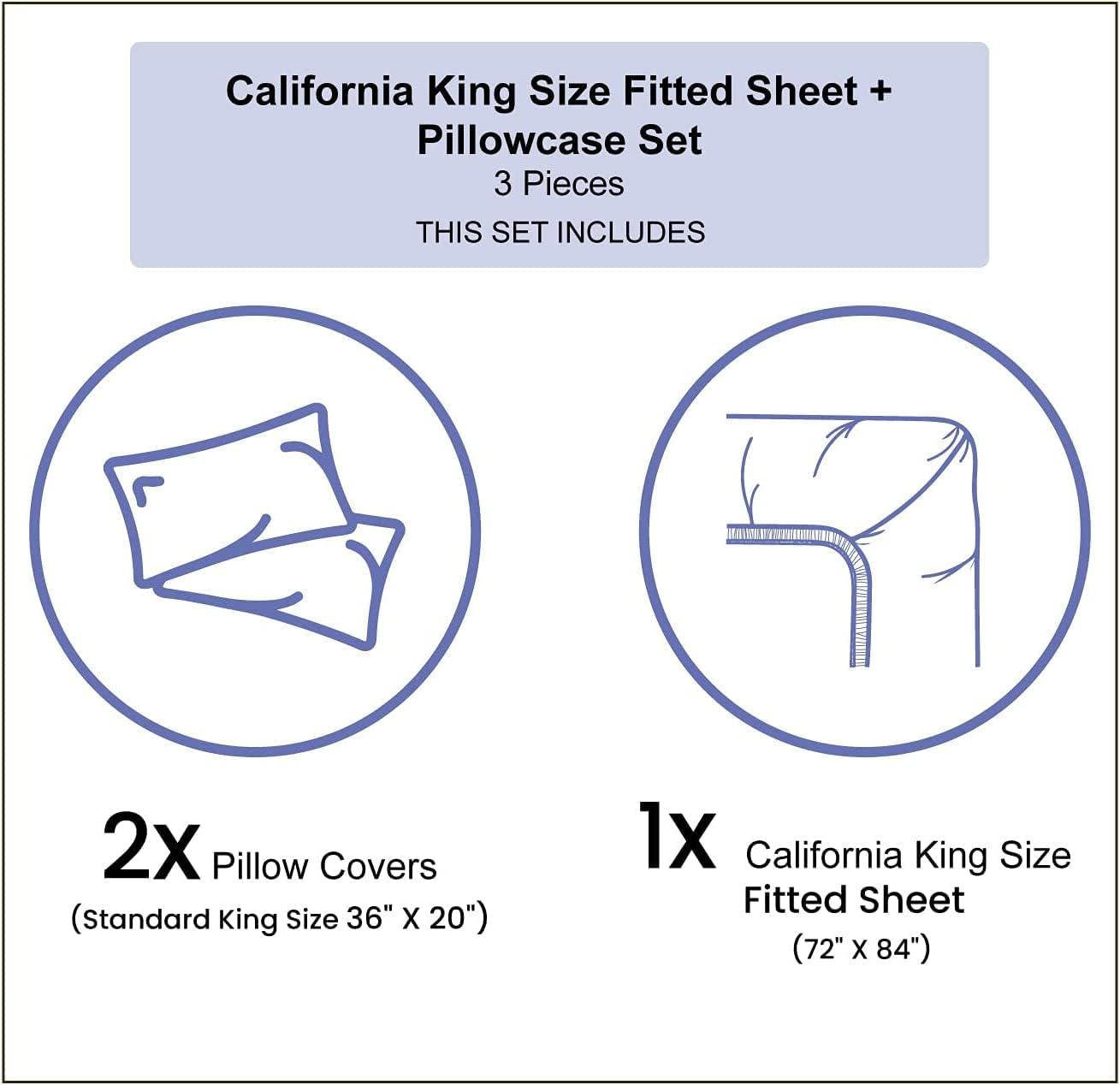 Decorative Bedding Sheet Set Cal-King Size, Ocean Deep Pockets Fitted Sheet & 2 Pillow Sham Set(No Flat Sheet), Exotic Beach Sunset Print Microfiber 3pc Bed Sheets Set, for Mattress (Deep: 5"-15")