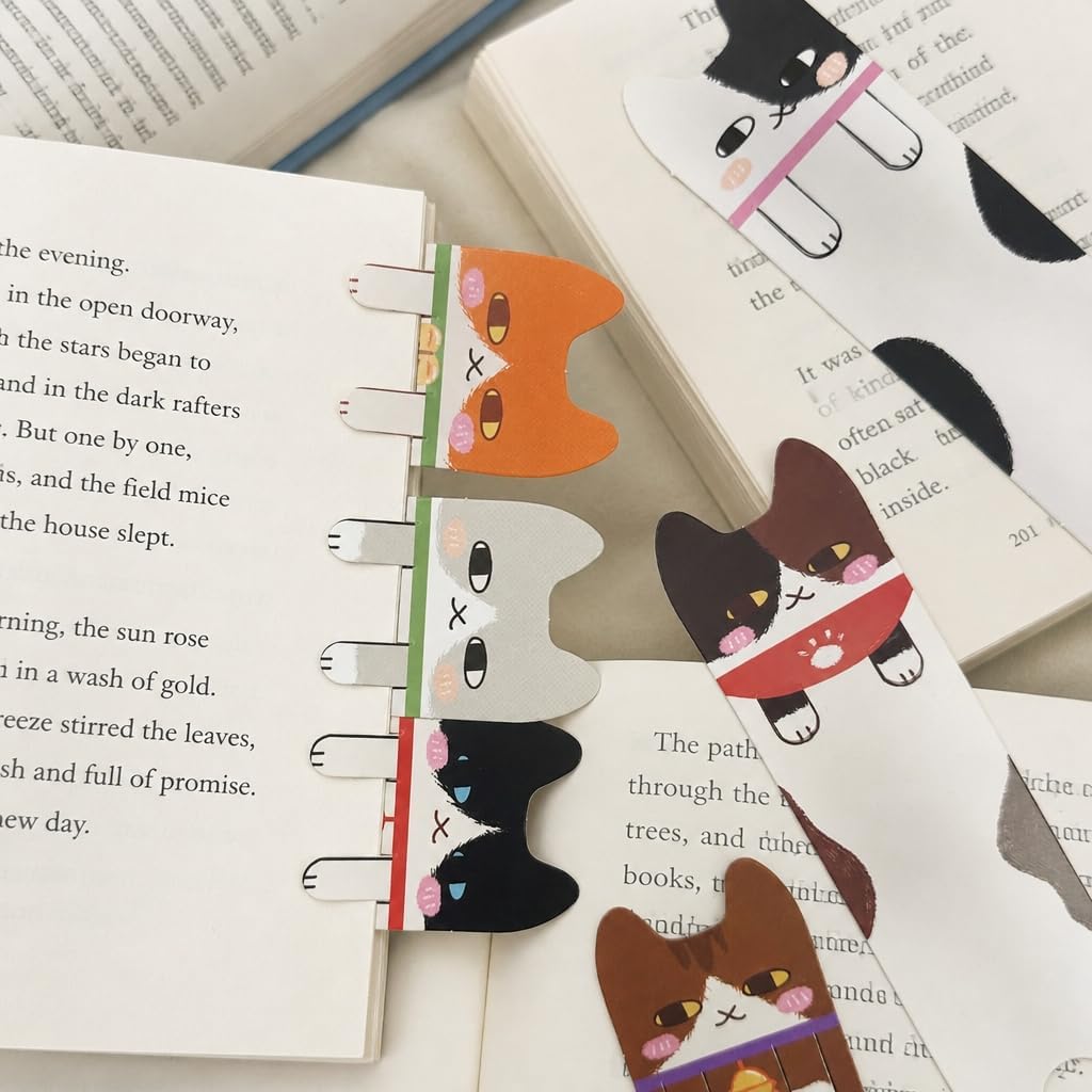 Cute Bookmarks Bulk Gifts - 90pcs Cats Animals Paper Bookmark image 2