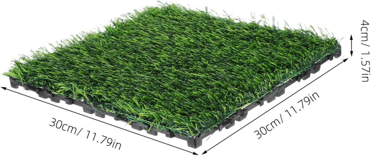 4Pcs Realistic Artificial Grass Rug Synthetic Turf Mat for Indoor Outdoor Use Easy to Clean No Maintenance for Patios Balconies and Playgrounds