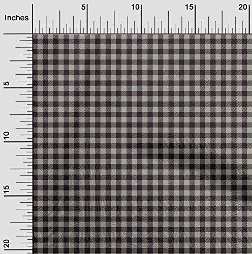 oneOone Cotton Flex Dusty Gray Fabric Check DIY Clothing Quilting Fabric Print Fabric By Yard 40 Inch Wide