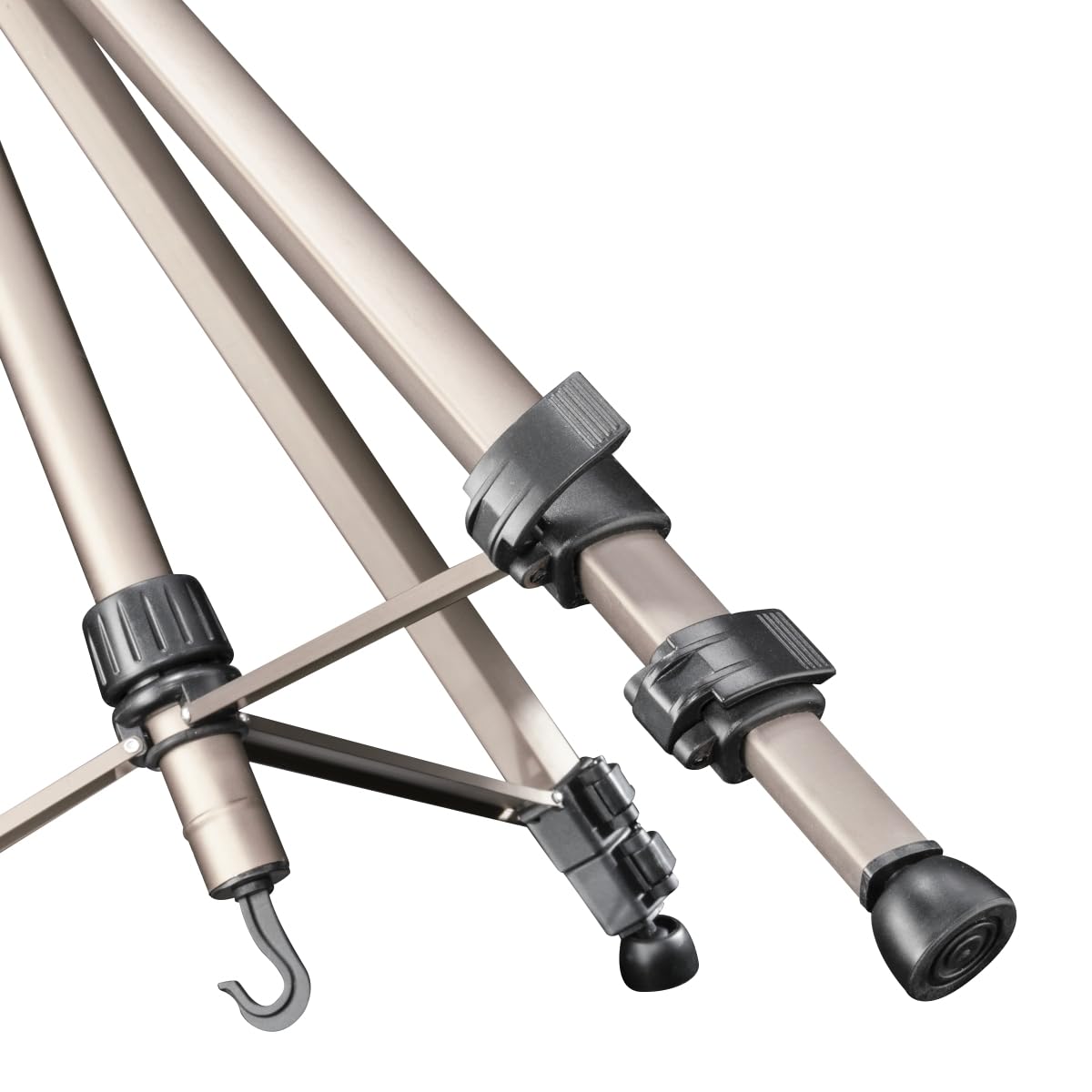 Mantona Basic Travel Pro III - Treppiede grande e leggero in alluminio a tre zampe con piastra a sgancio rapido, altezza 55-146 cm, portata 3 kg, leggero 1,07 kg, bronzo con custodia