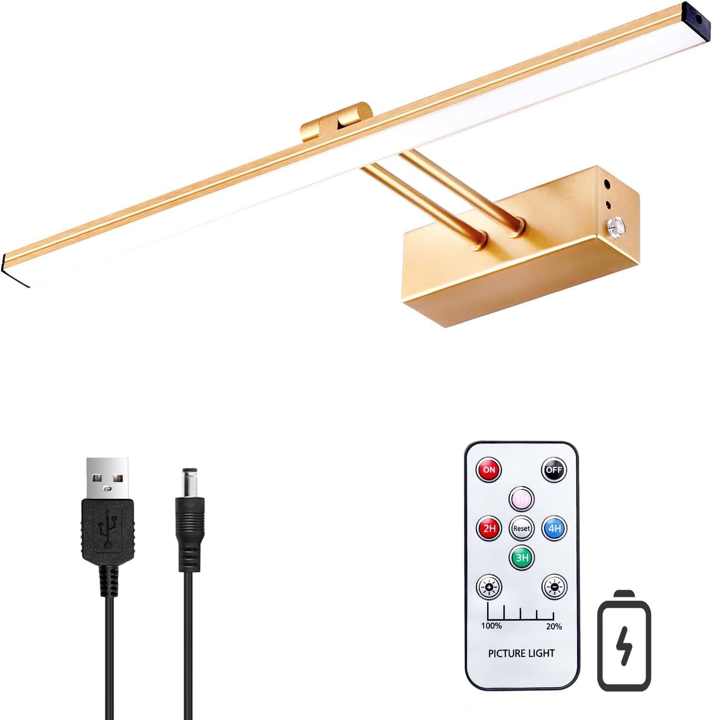 5200mAh Picture Light, Rechargeable Battery Operated Picture Lights for