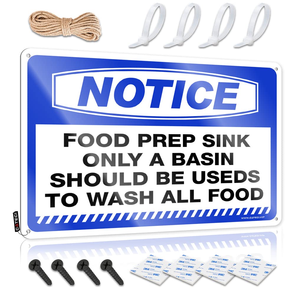 Klimora One Color Luxury Bath Towels Notice Food Prep Sink Only A Basin Should Be Useds To Wash All Tin Sign Towels Hand Towels(20X30cm)