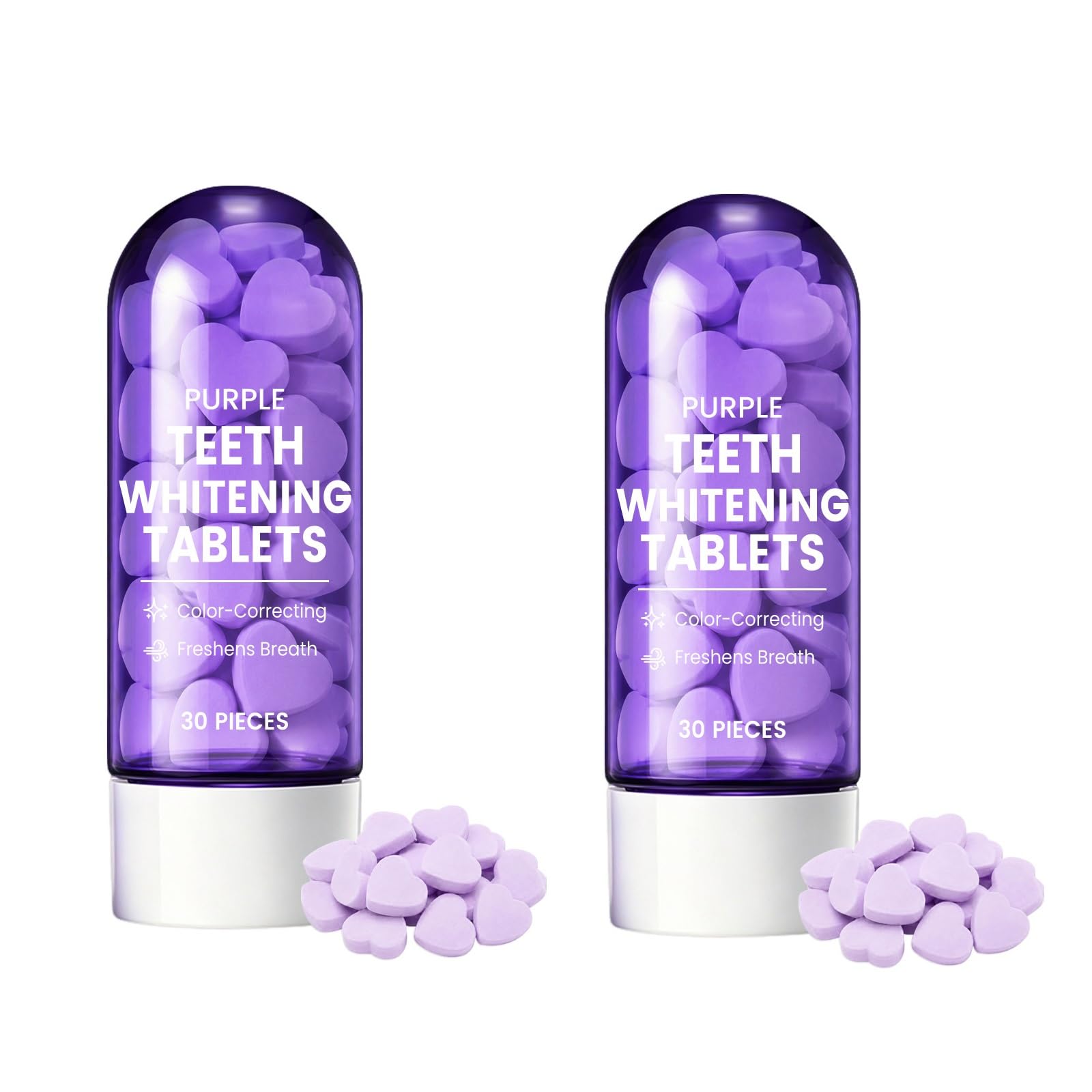 Pastillas de pasta de dientes moradas, limpieza bucal diaria suave