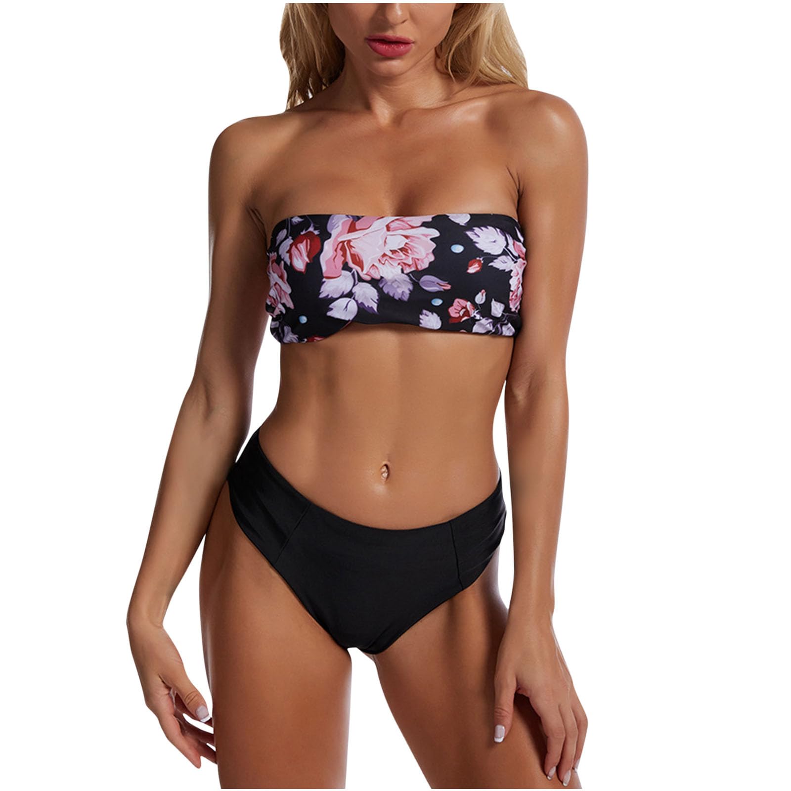 NUSGEAR Bikini Mujer 2024 Conjunto de Bikinis Trajes de Baño Dos Piezas Playa Estampado Sexy Moda Push up Bikini sin Tirantes clásico Tankinis Beachwear Monokini Bañador Vacaciones Hawai