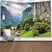 WERT Tapiz de Ventana de decoración de Granja Tapiz de Bosque psicodélico cabecera de Yoga mantón de Pared Tapiz A2 200x180cm
