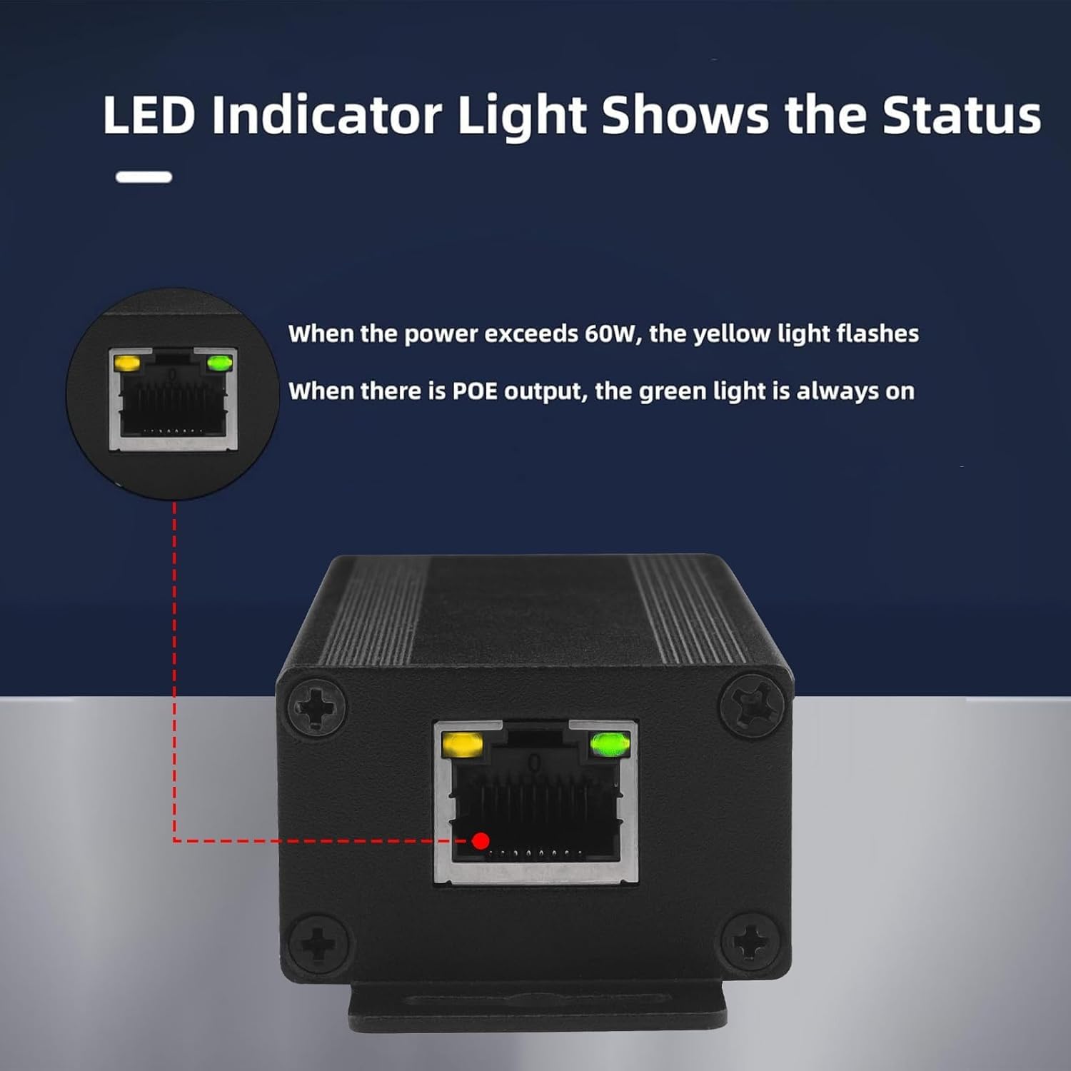 Injecteur PoE Gigabit 90 W, 802.3af/at/bt PoE+ + adaptateur standard non PoE vers PoE, Plug & Play, extension de signal de 100 mètres pour la sécurité/les applications audio commerciales/IoT