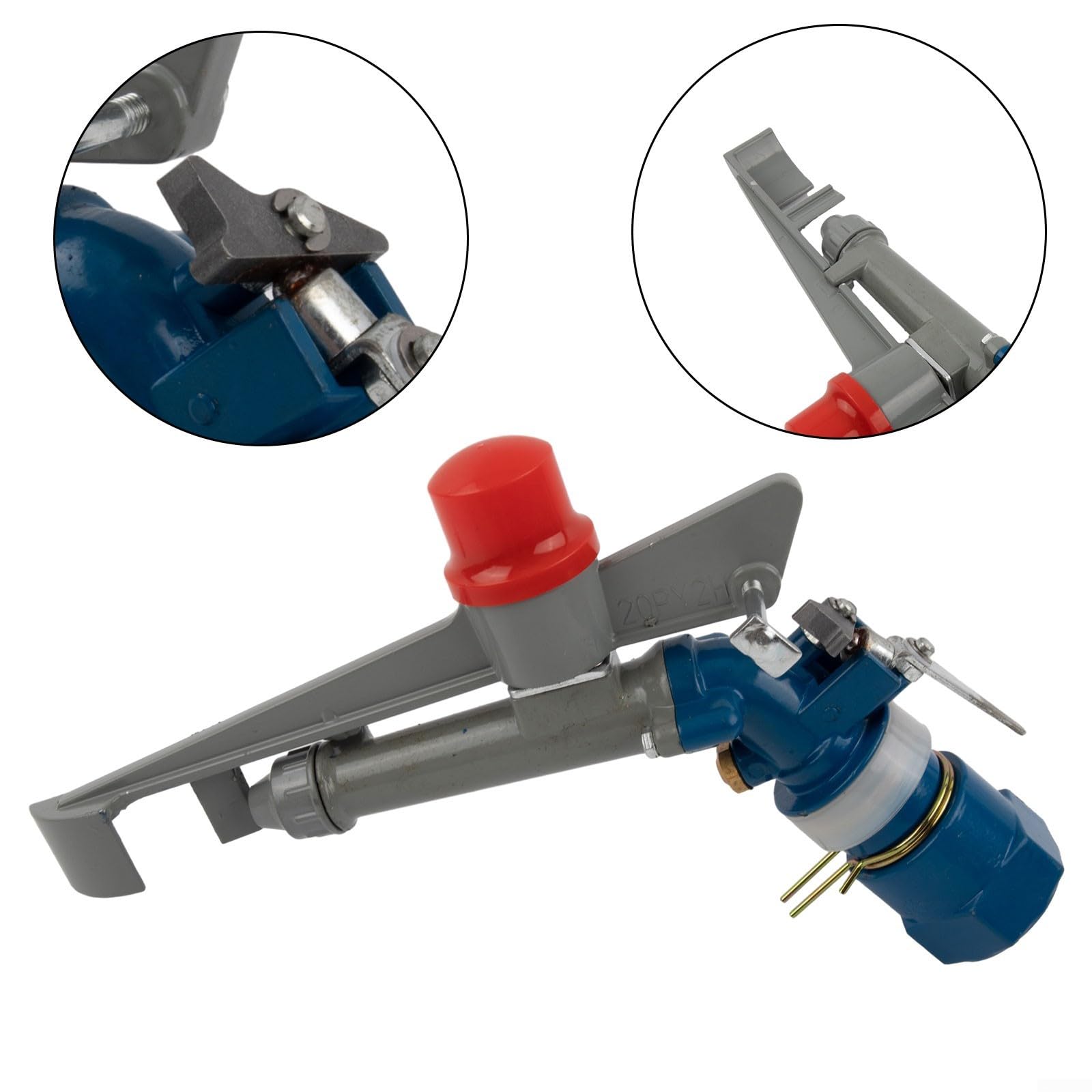 Robuster, pulsierender Rasensprenger, 1 x verstellbarer Rasensprenger, für Gartenbewässerung, maximale Bewässerungsentfernung von 30 m