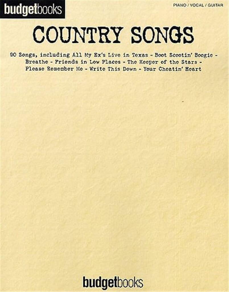 Country Songs, Songbook: 90 Songs. piano/vocal/guitar