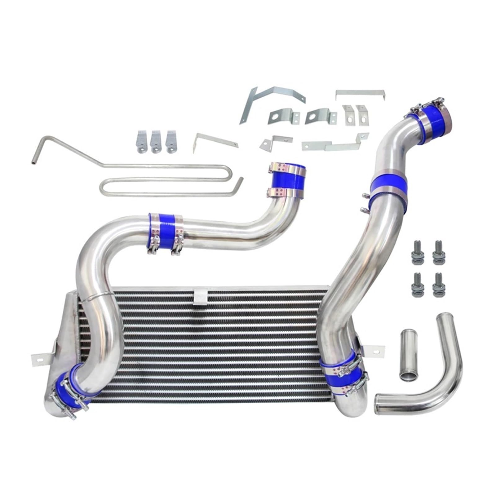 Cooled Intercooler Turbo Intercooler Kit Fit for RX7 RX-7 FD3S FD3 13B 1.3L Engine Twin Turbo 1993-1997 Turbo Bolt On Front Mount Intercooler Kit(Blue)
