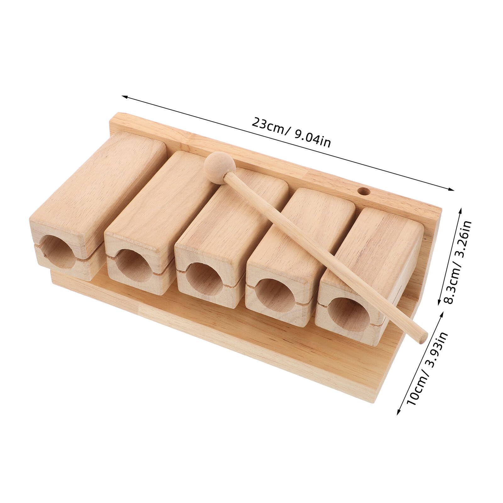 Abaodam Blocco di Legno Percussione Musicale in Legno Naturale, Strumento Orff Educativo per Ragazzo Ragazza, Blocco Ritmico con Suono a Cinque Toni, per Scuole e Attività Didattiche