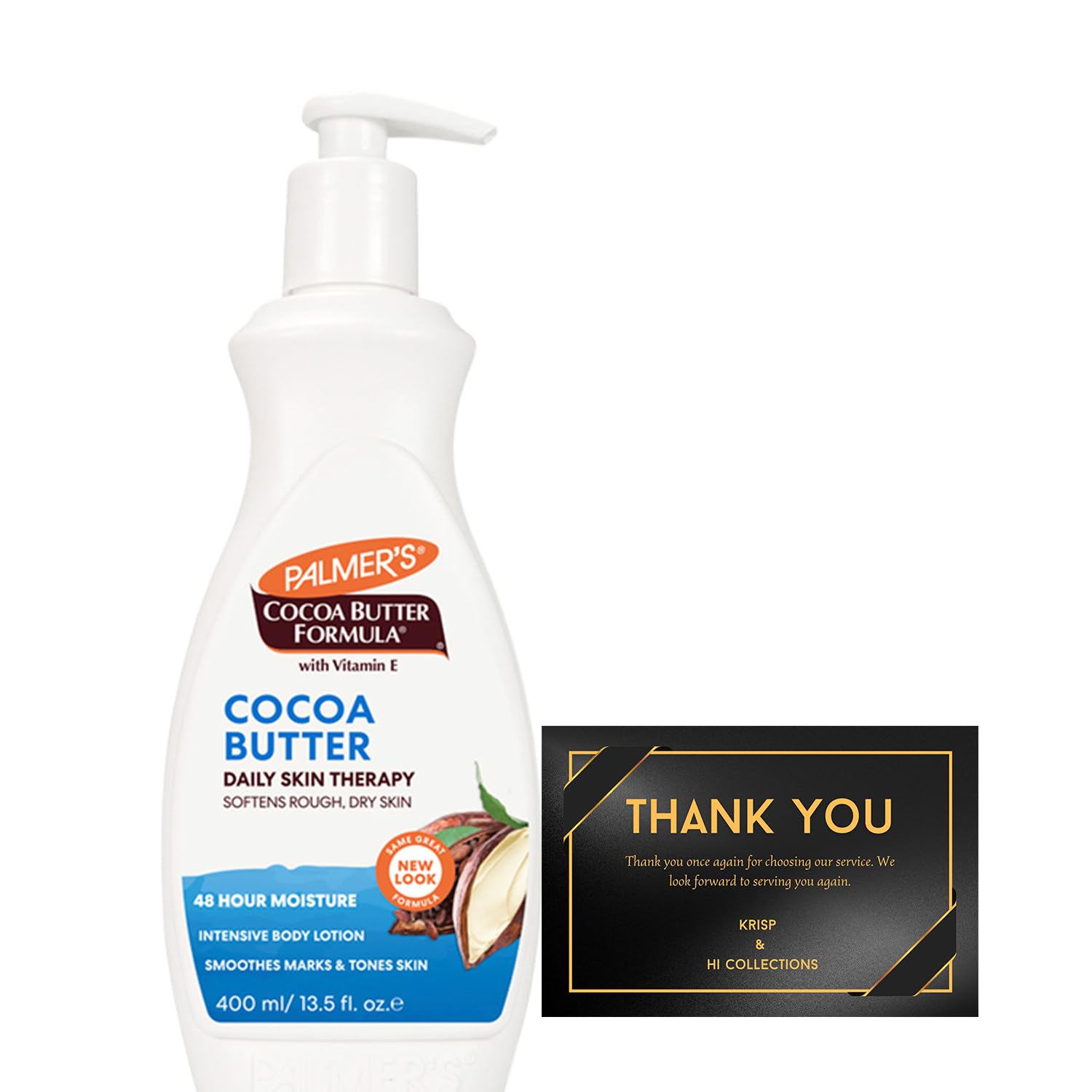Palmer's Cocoa Butter Body Lotion 400ml with Pump and Cosmetic Spatula, Daily Moisturiser with Vitamin E for Dry Skin