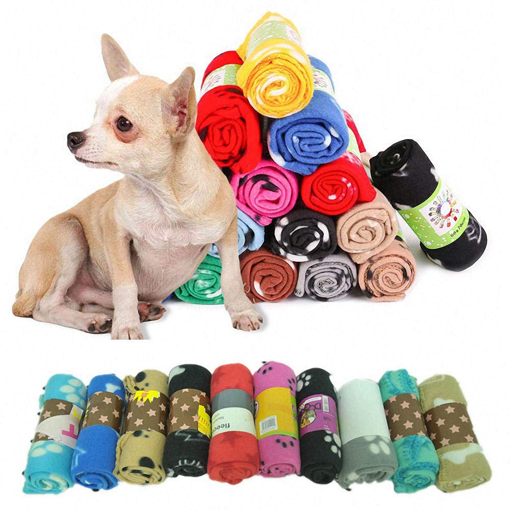 Coperta per Gatti 60X70cm Coperta per Animali Domestici Tappetino Rosso Morbido Caldo Pile Paw Print Design Pet Mat Letto Divano Pet Fodere per Cuscini Asciugamano 5Pz
