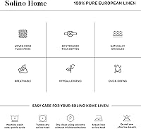 Vista 6 de Solino Home - Camino de mesa de lino con punto vainica, manteles individuales y servilletas