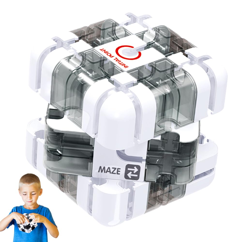 Large 3D Maze Cube, 3x3 Maze Puzzle Cube Toy, Engaging Brain Teaser Toy, for Stress Relief and Logic Development, Labyrinth Puzzle Cubes Mazes Game for Kids and Adults
