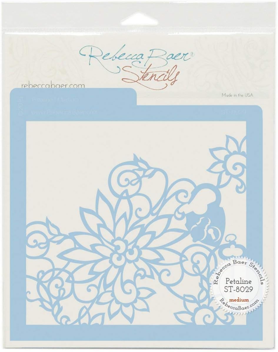 Rebecca Baer Stencil 7.75"X7.75"-Petaline